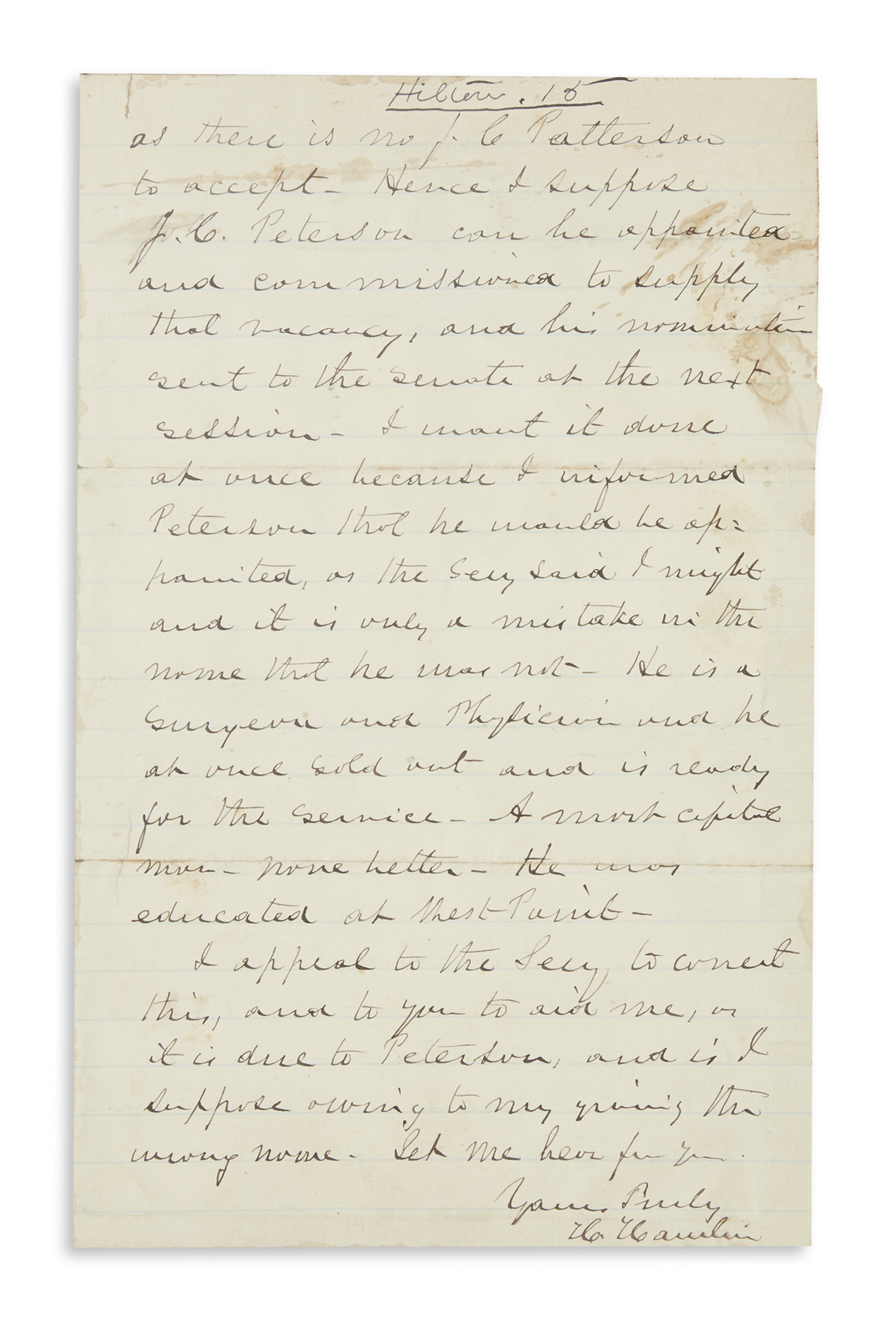 (LINCOLN, ABRAHAM.) Group of 16 letters and documents Signed by Lincoln cabinet members.